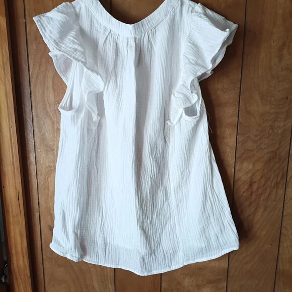 andree by unit womens white cap sleeve pullover top size S - Picture 4 of 4